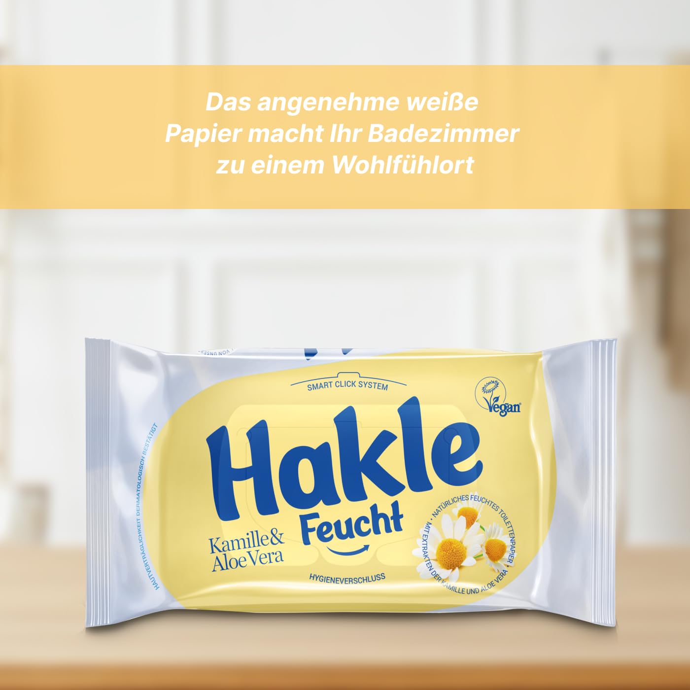 Hakle Kamille & Aloe Vera feuchtes Toilettenpapier, 12 Packungen