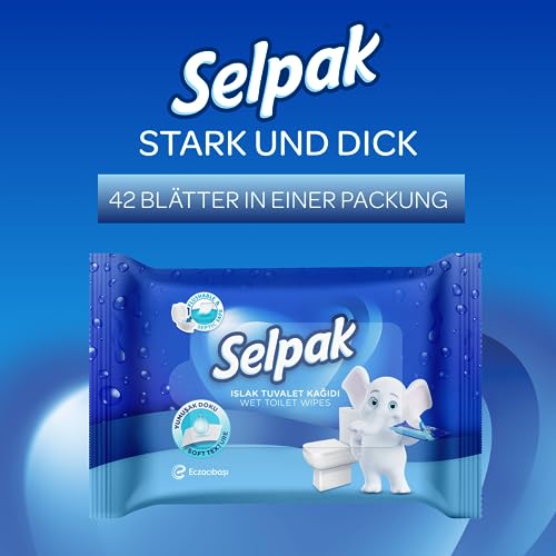 Selpak Wet Wipes Feuchtes Toilettenpapier, 1008 Tücher in 24 Packungen