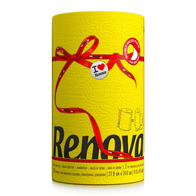 Renova Kitchen Roll YELLOW Paper Towel 1 Roll Küchenrolle, 2 Stück, gelb