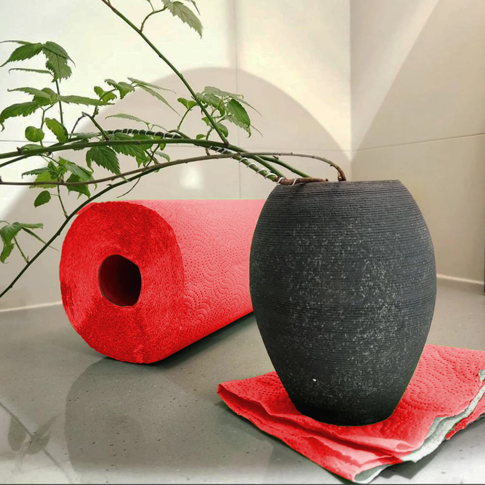 Renova Kitchen Roll RED Küchenrolle, Rot, 1 Rolle, 120 Blatt