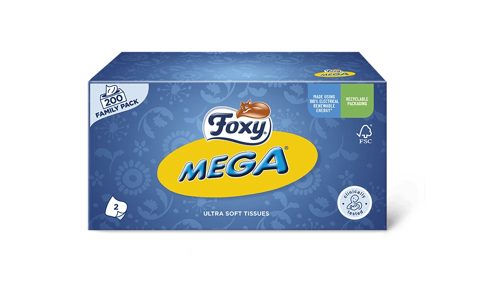 Foxy Mega Kosmetiktücher 200er-Pack, Familienpackung
