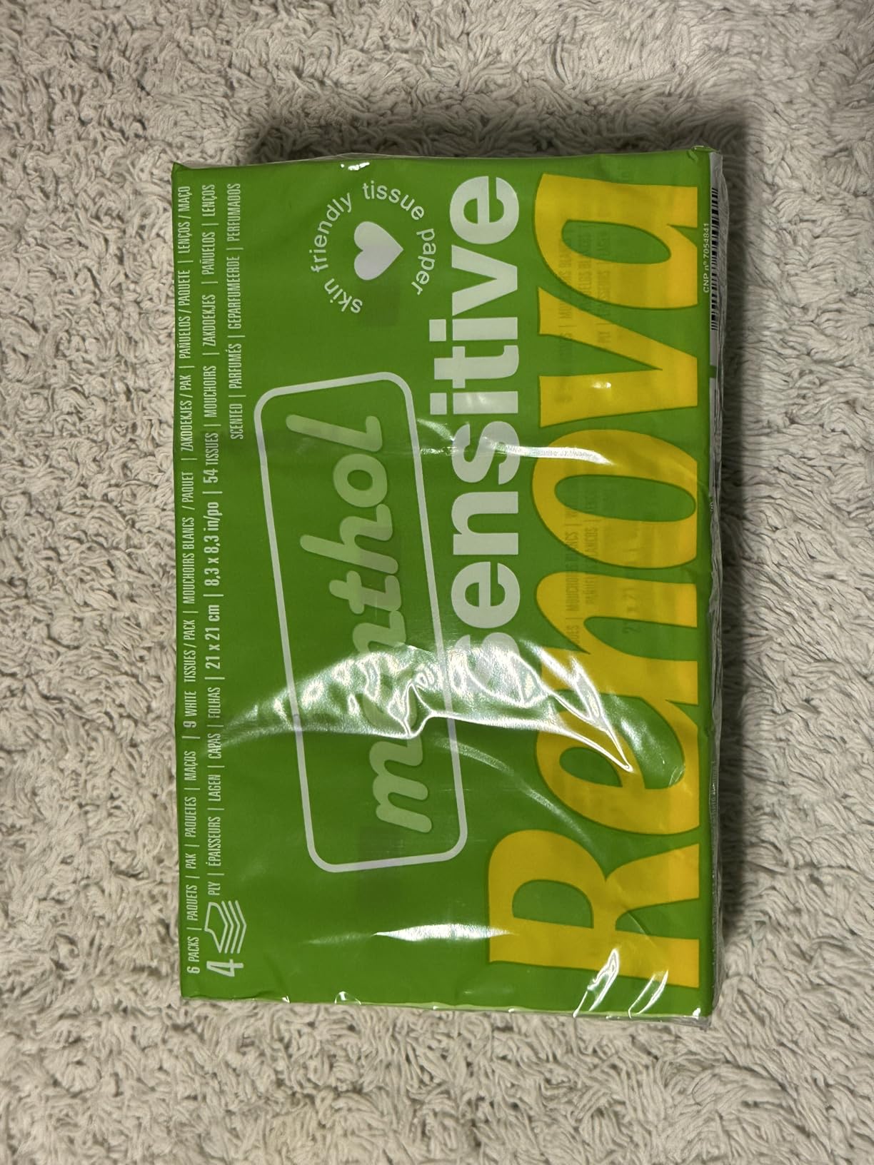 Renova SENSITIVE MENTHOL Taschentücher 6 Packungen weiß