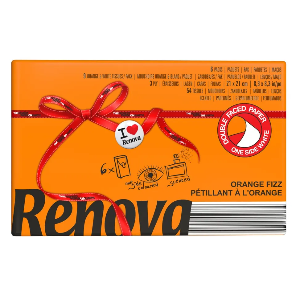 Renova Tissues Orange Fizz Taschentücher, 6 Packungen, Duft