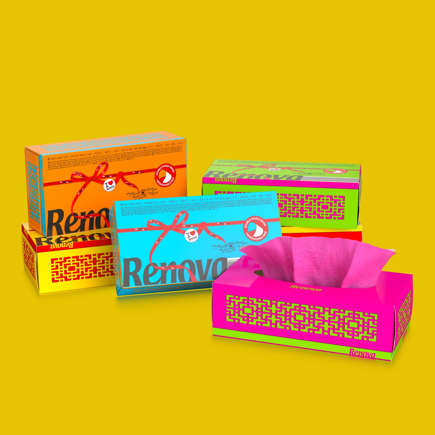 Renova Tissues GREEN Facial 80 Tissues Gesichtstücher, grün, 3-lagig