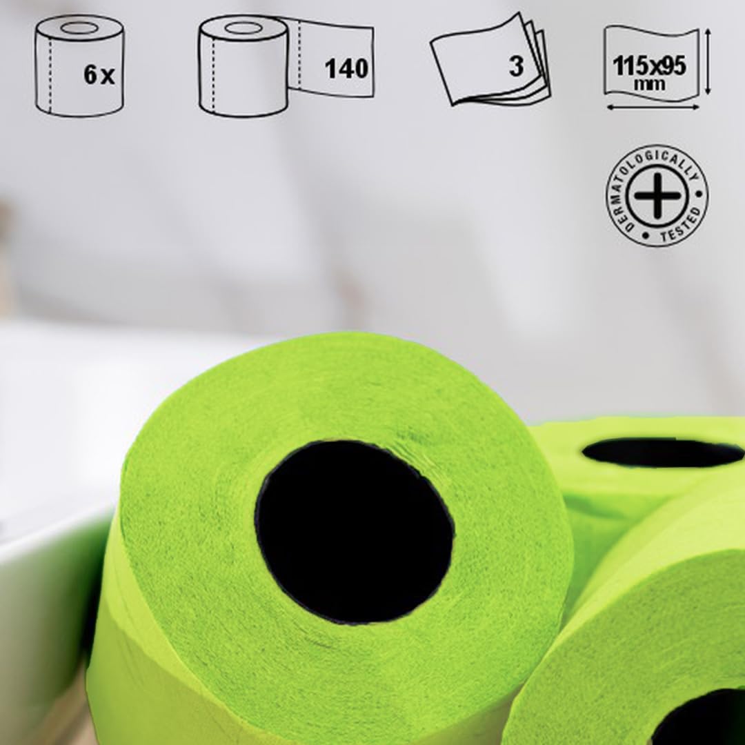 Renova Toilet Paper GREEN Toilettenpapier 6 Rollen, grün