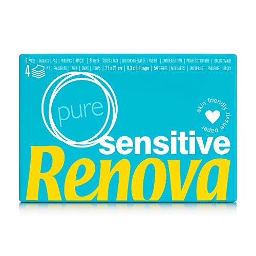 Renova Tissues Sensitive Pure Taschentücher, 6 Packungen, 4-lagig