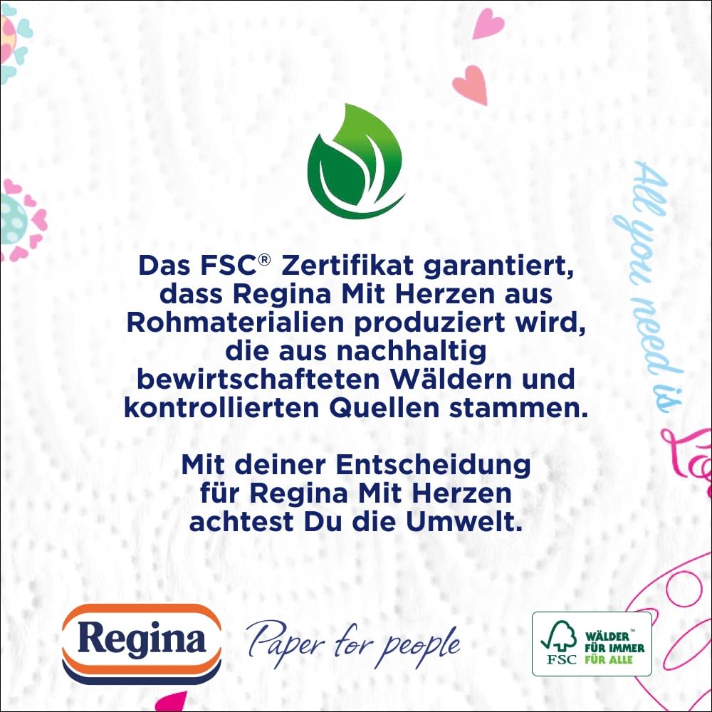 Regina mit Herzen Haushaltstücher 32 Rollen 3-lagig FSC