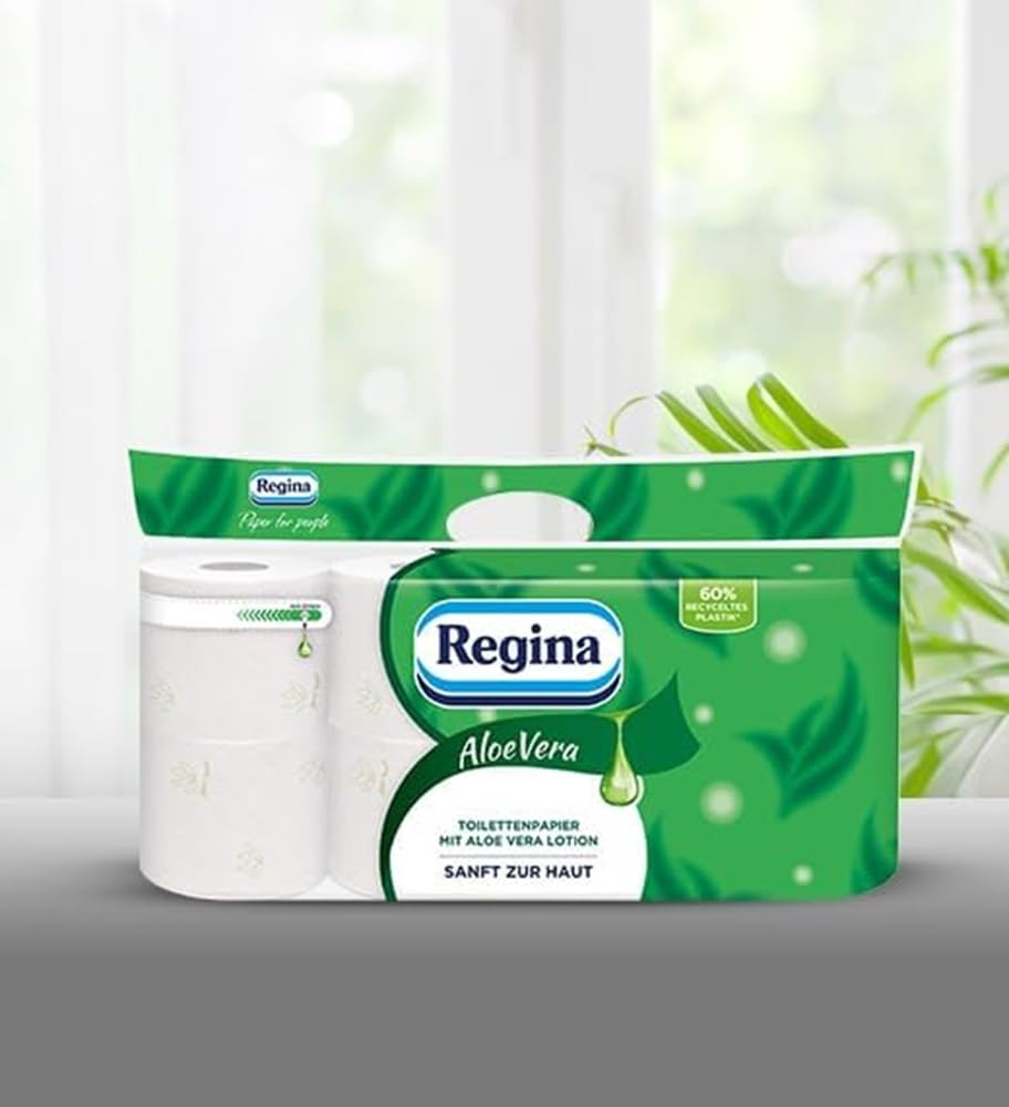 Regina Aloe Vera 56 Rollen Toilettenpapier, 3-lagig mit Aloe-Vera-Duft