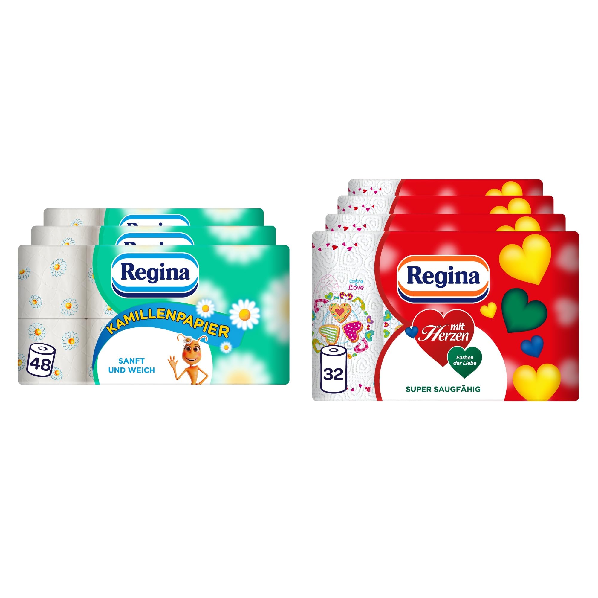 Regina Kamillenpapier Toilettenpapier 16 Rollen, Kamillenduft
