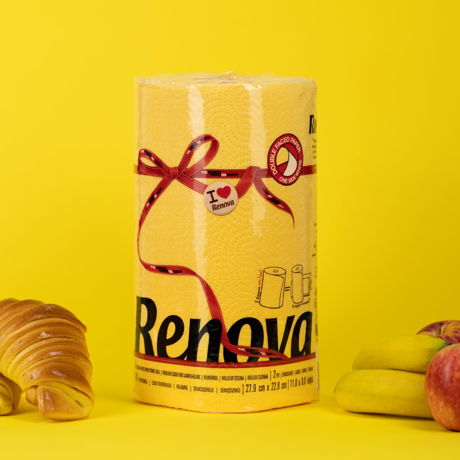 Renova Kitchen Roll YELLOW Paper Towel 1 Roll Küchenrolle, 2 Stück, gelb