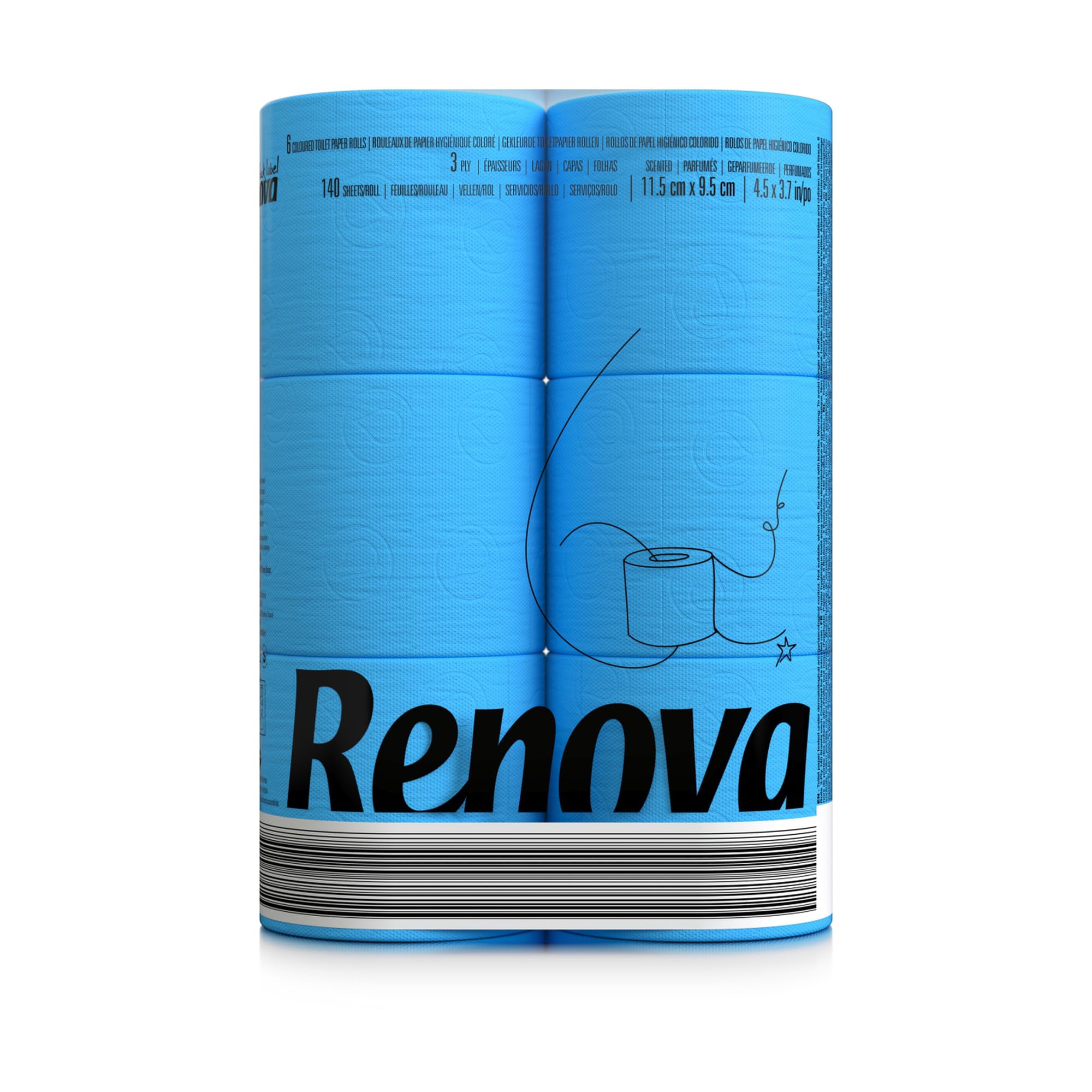 Renova Blue Toilettenpapier 6 Rollen, 3-lagig