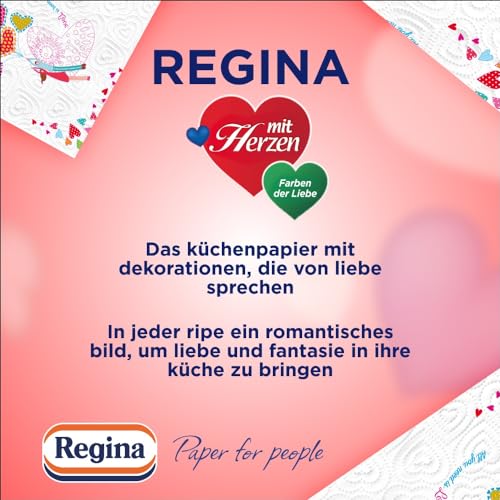 Regina mit Herzen Haushaltstücher Küchenpapier 8 Rollen, 3-lagig