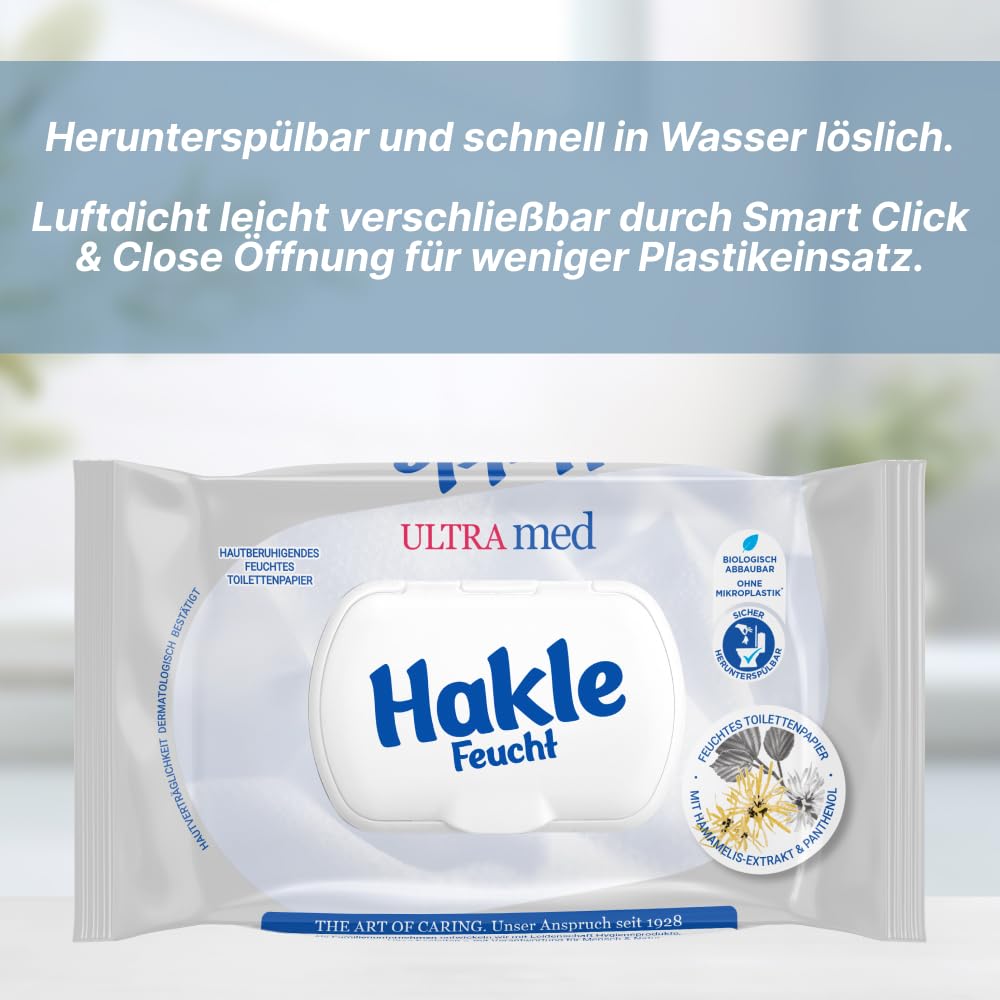 Hakle Ultra Med Feuchtes Toilettenpapier 12 Packungen mit Panthenol
