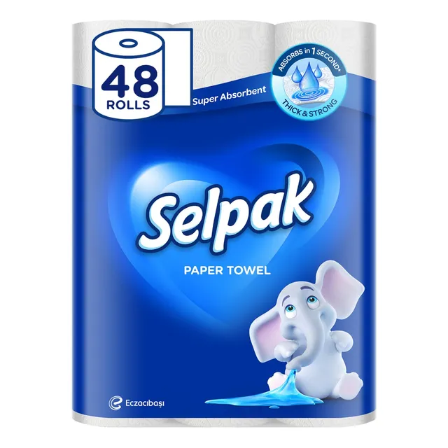 Selpak Paper Towels Küchenpapier, 48 Rollen, 75 Blatt, 3-lagig