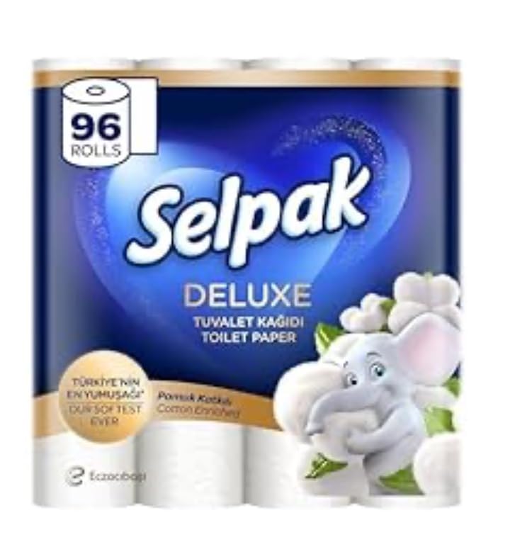 Selpak Toilet Papers Deluxe Toilettenpapier 96 Rollen, Baumwollfasern