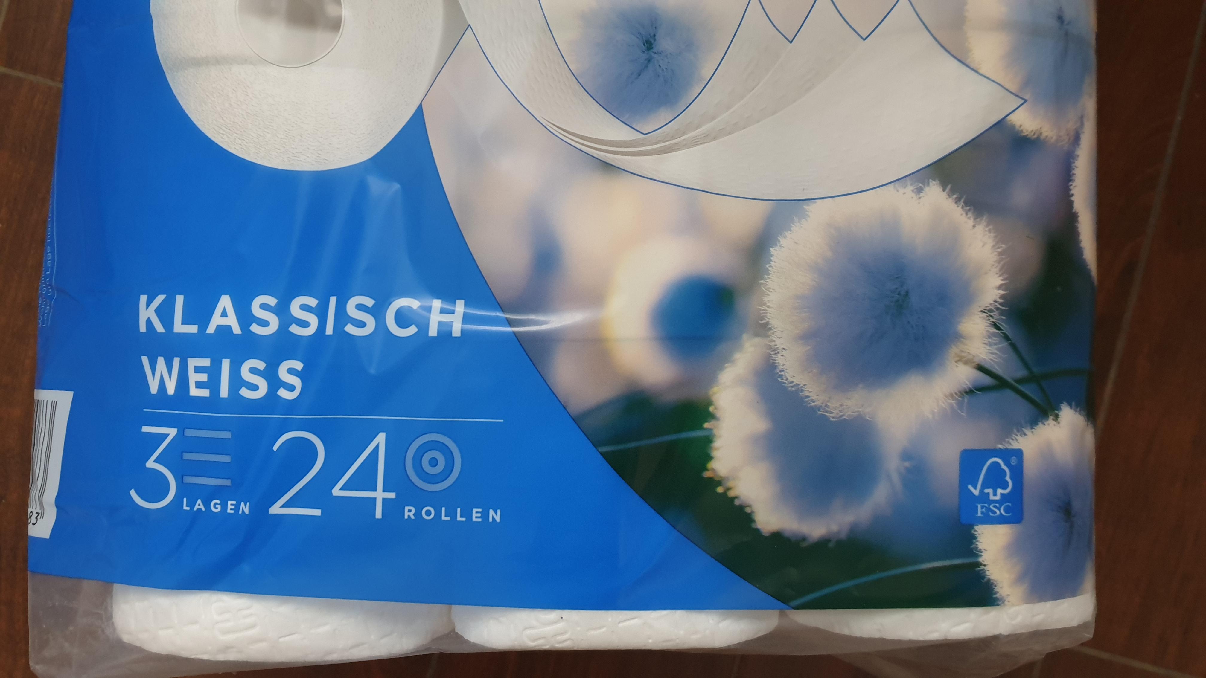 Hakle Klassisch Toilettenpapier 80 Rollen, 3-lagig