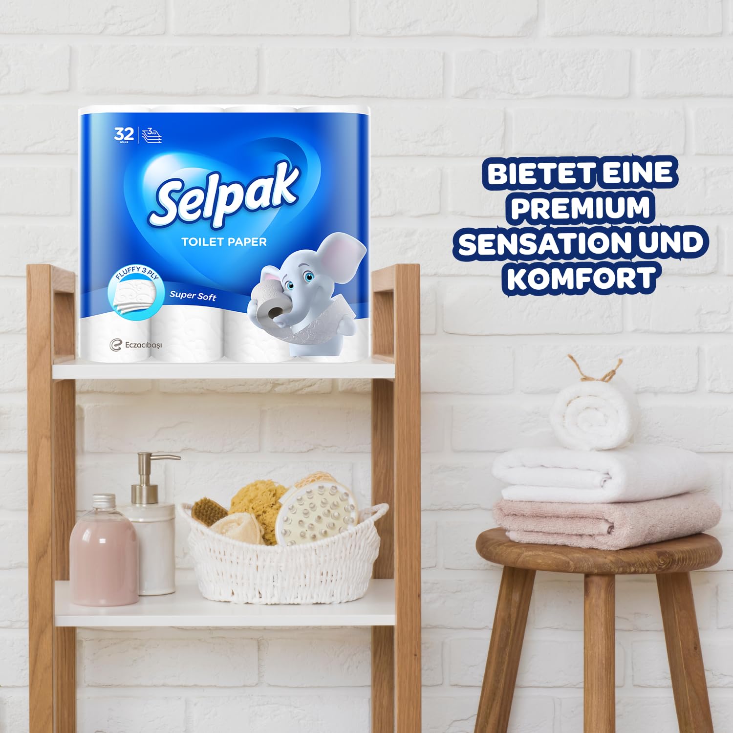 Selpak Toilet Papers Toilettenpapier 96 Rollen, 3-lagig, 140 Blatt