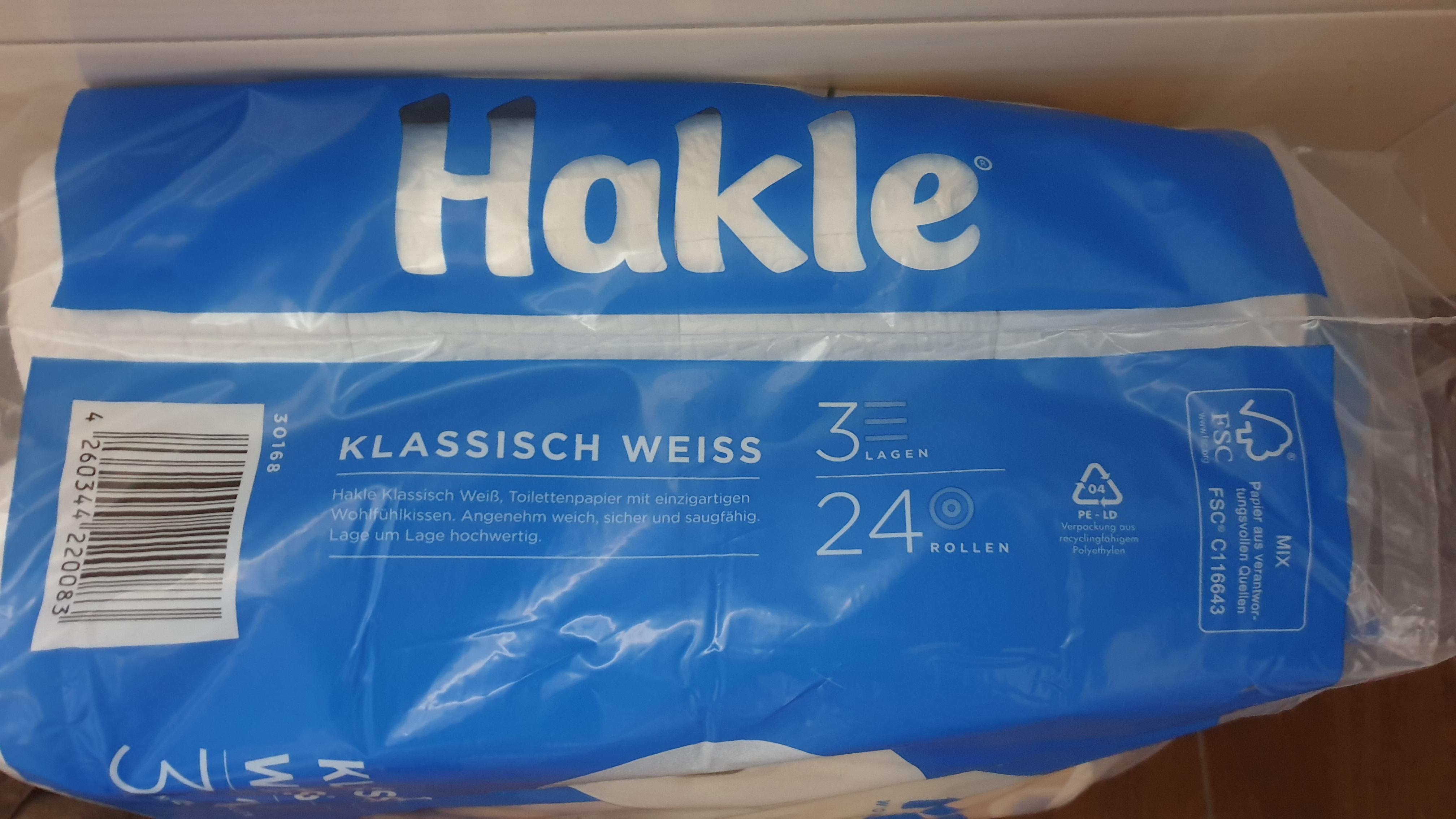 Hakle Klassisch Toilettenpapier 80 Rollen, 3-lagig