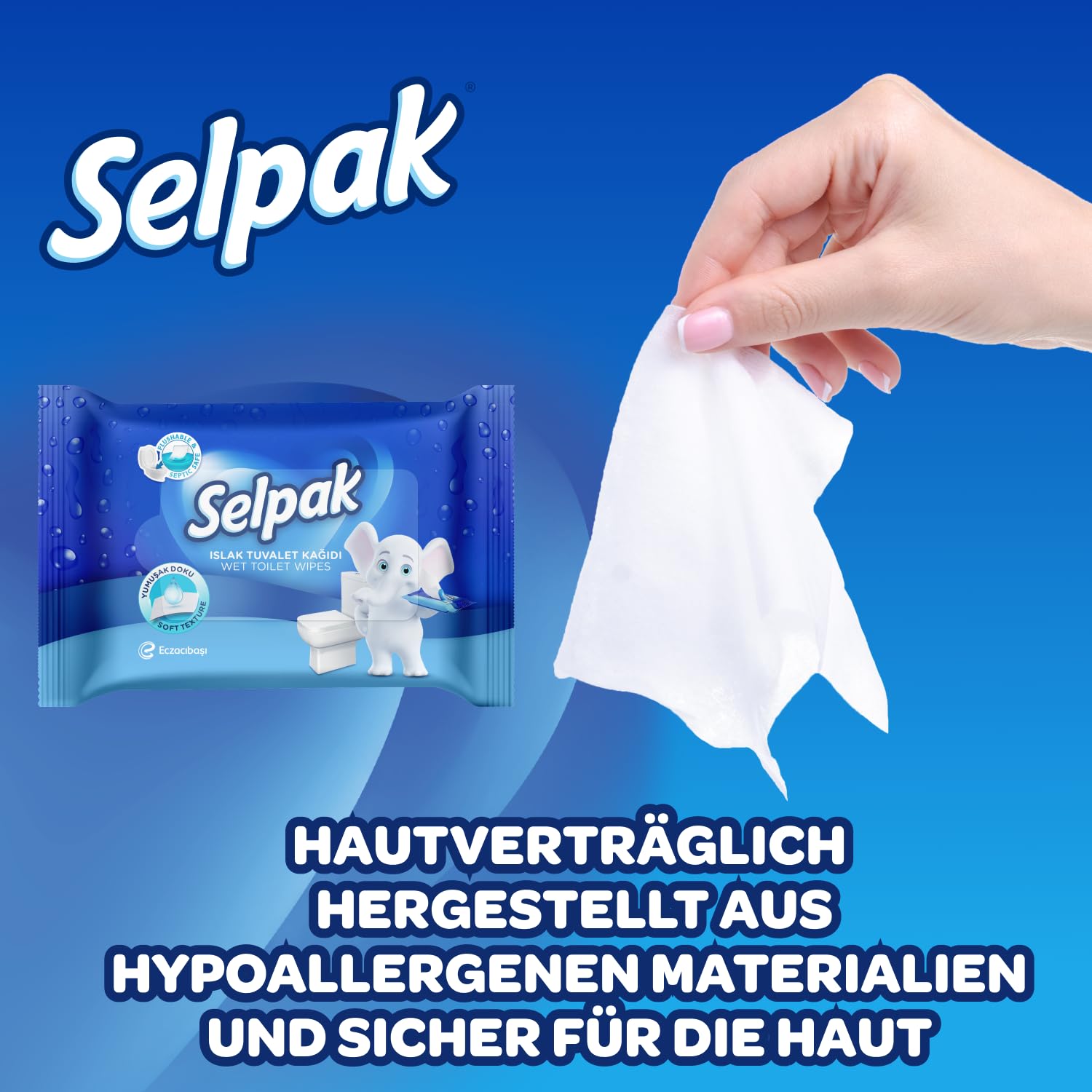 Selpak Wet Wipes Feuchtes Toilettenpapier, 1008 Tücher in 24 Packungen