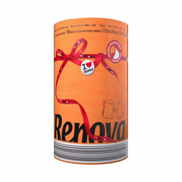 Renova Kitchen Roll ORANGE Küchenrolle 1 Rolle, orange