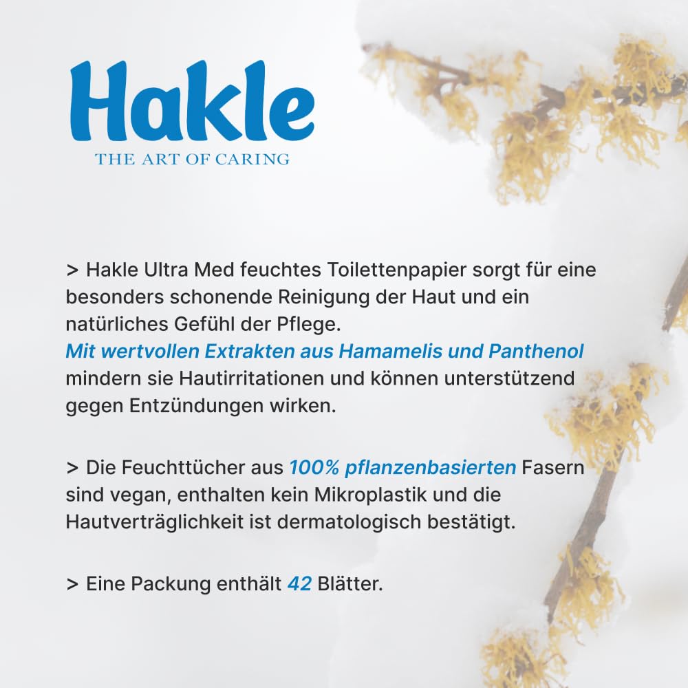 Hakle Ultra Med Feuchtes Toilettenpapier 12 Packungen mit Panthenol
