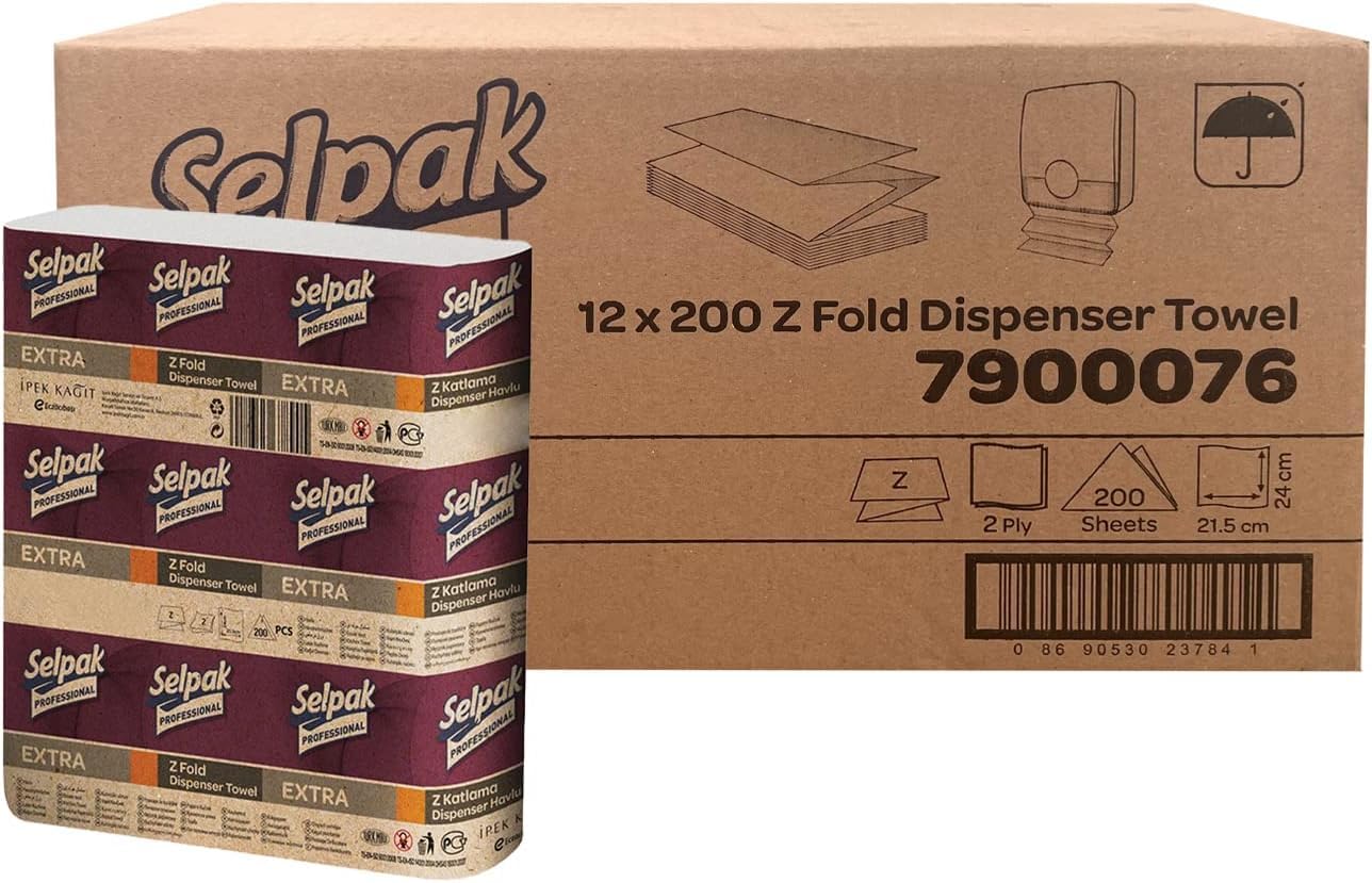 Selpak Professionelle Papierhandtücher Z-Falz 2400 Stück, 2-lagig