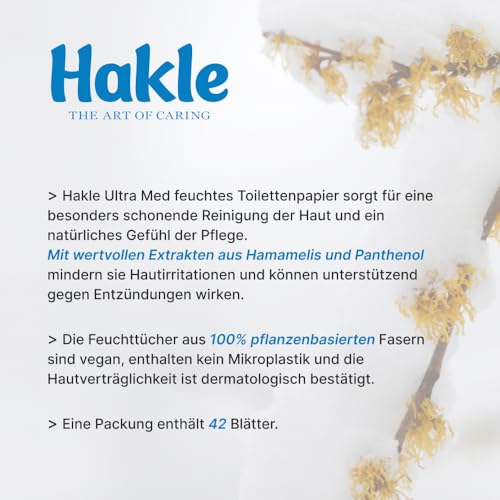 Hakle Ultra Med Feuchtes Toilettenpapier 12 Packungen mit Panthenol