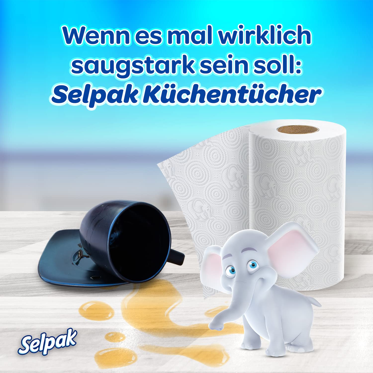 Selpak Paper Towels Küchenpapier, 48 Rollen, 75 Blatt, 3-lagig