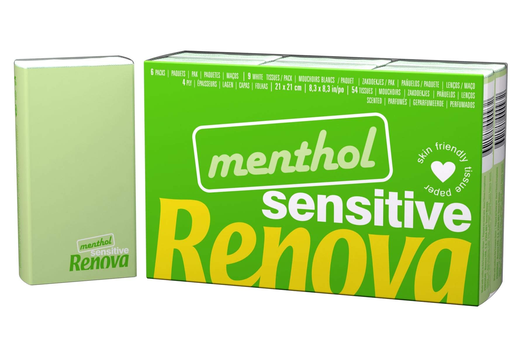Renova SENSITIVE MENTHOL Taschentücher 6 Packungen weiß