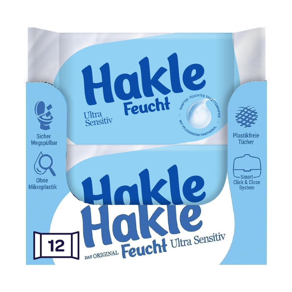 Hakle Kamille & Aloe Vera feuchtes Toilettenpapier, 12 Packungen