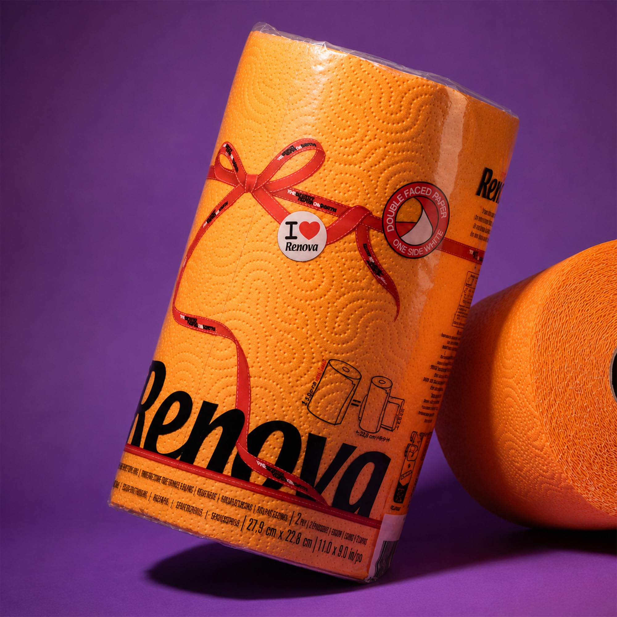 Renova Kitchen Roll ORANGE Küchenrolle 1 Rolle, orange