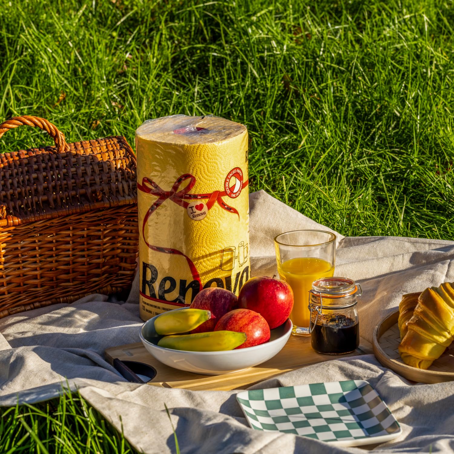 Renova Kitchen Roll YELLOW Paper Towel 1 Roll Küchenrolle, 2 Stück, gelb