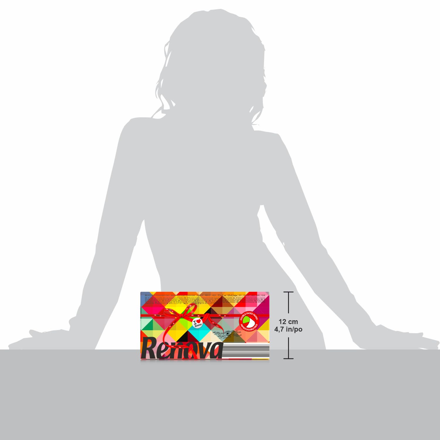 Renova Tissues TWO COLOUR Facial Taschentücher, 80 Stück, 3-lagig