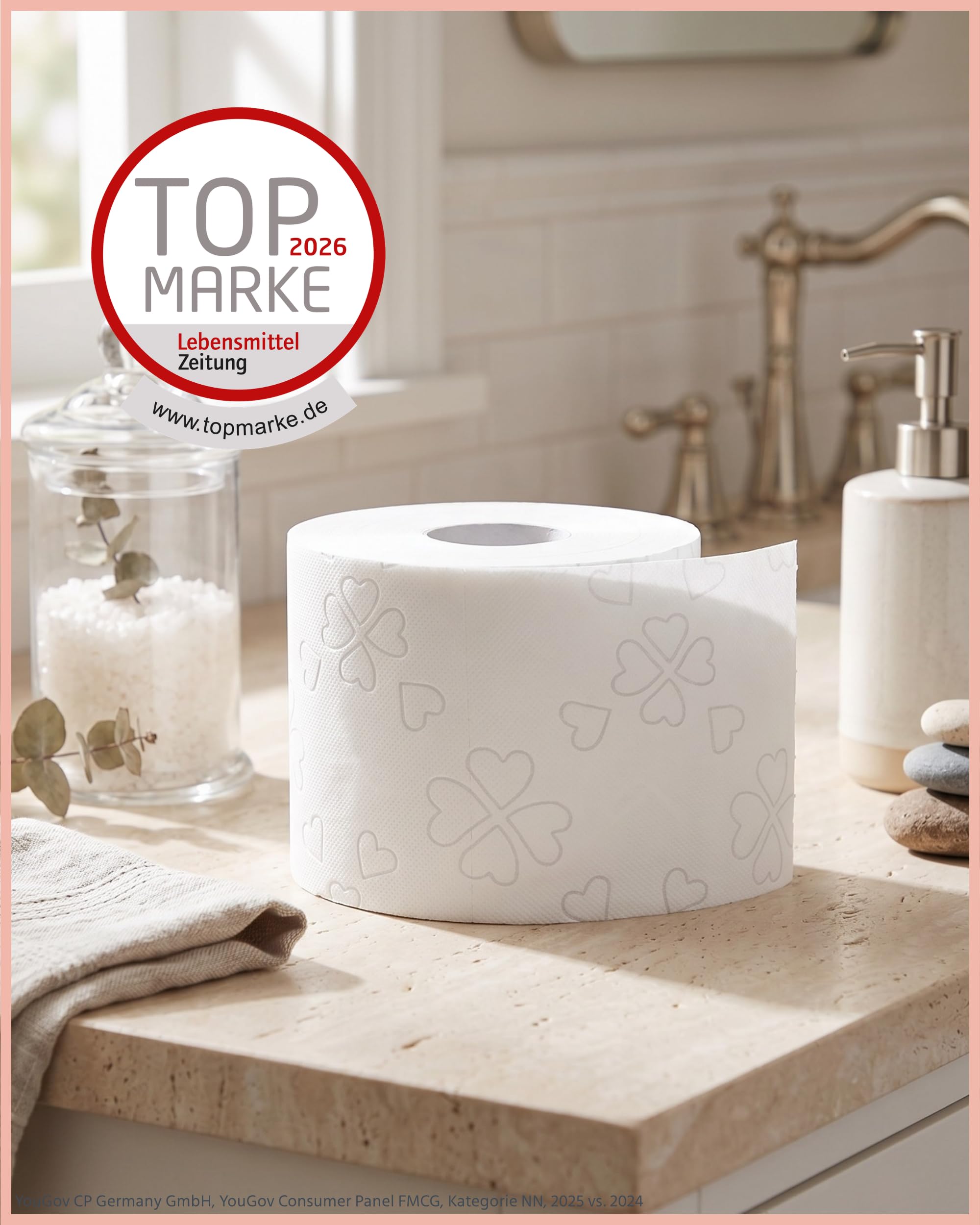 Glücksblatt Toilettenpapier samtweich, 48 Rollen, 4-lagig