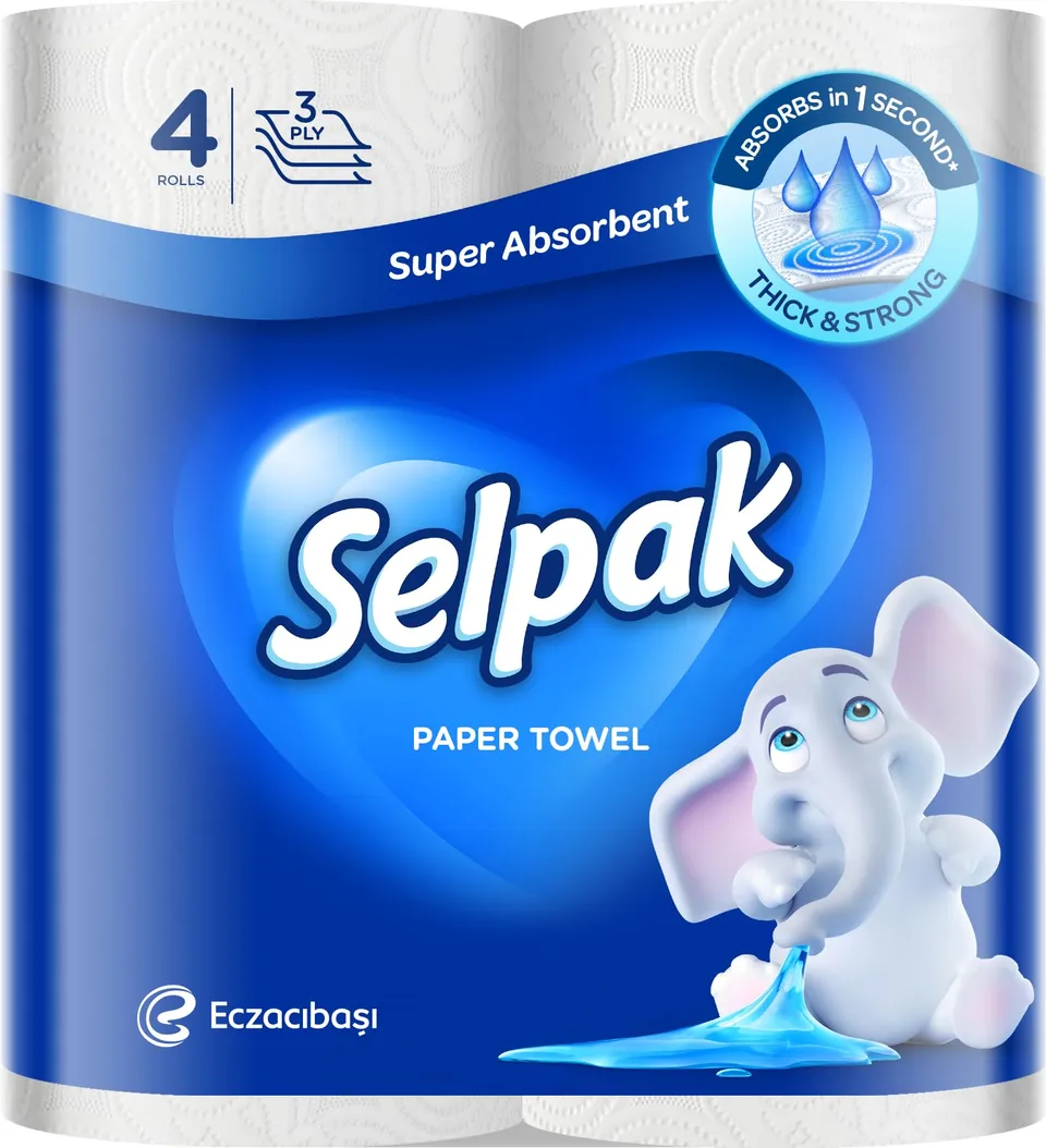 Selpak Paper Towels Papierhandtücher, 4er-Pack, 3-lagig