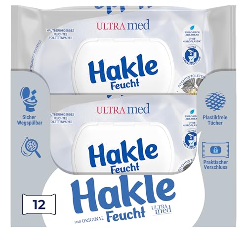 Hakle Ultra Med Feuchtes Toilettenpapier 12 Packungen mit Panthenol